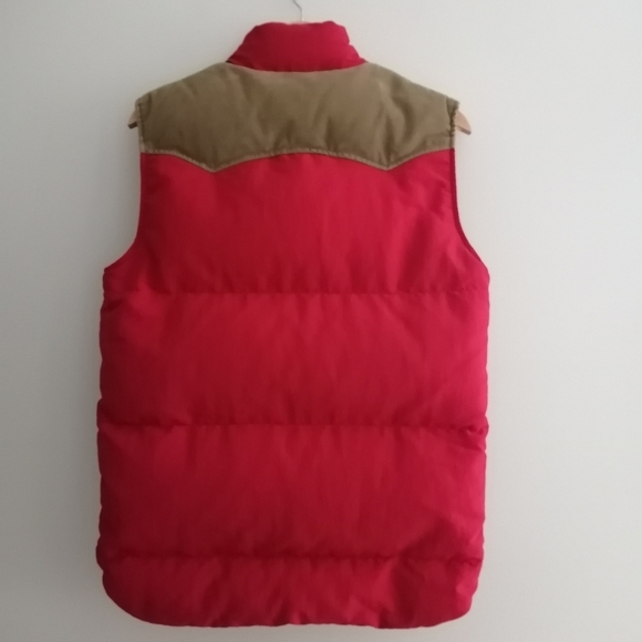 Levi's Men's Goose Down Fill Red Puffer Vest With Corduroy Trim Small - Picture 3 of 15
